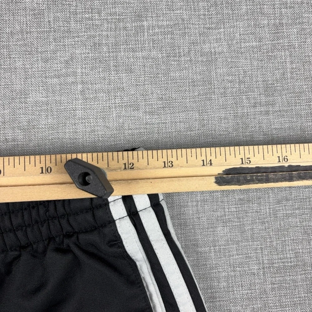 Adidas Pants Youth Large Black 3 Stripe Track Ankle Athletic Knit Polyester